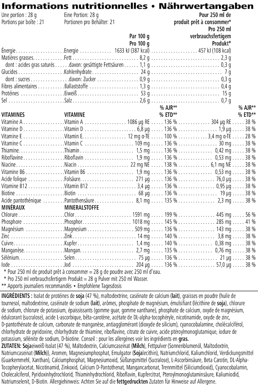 Protein-Getränkemix Protein-Shake Vanille 588 g – Bild 4